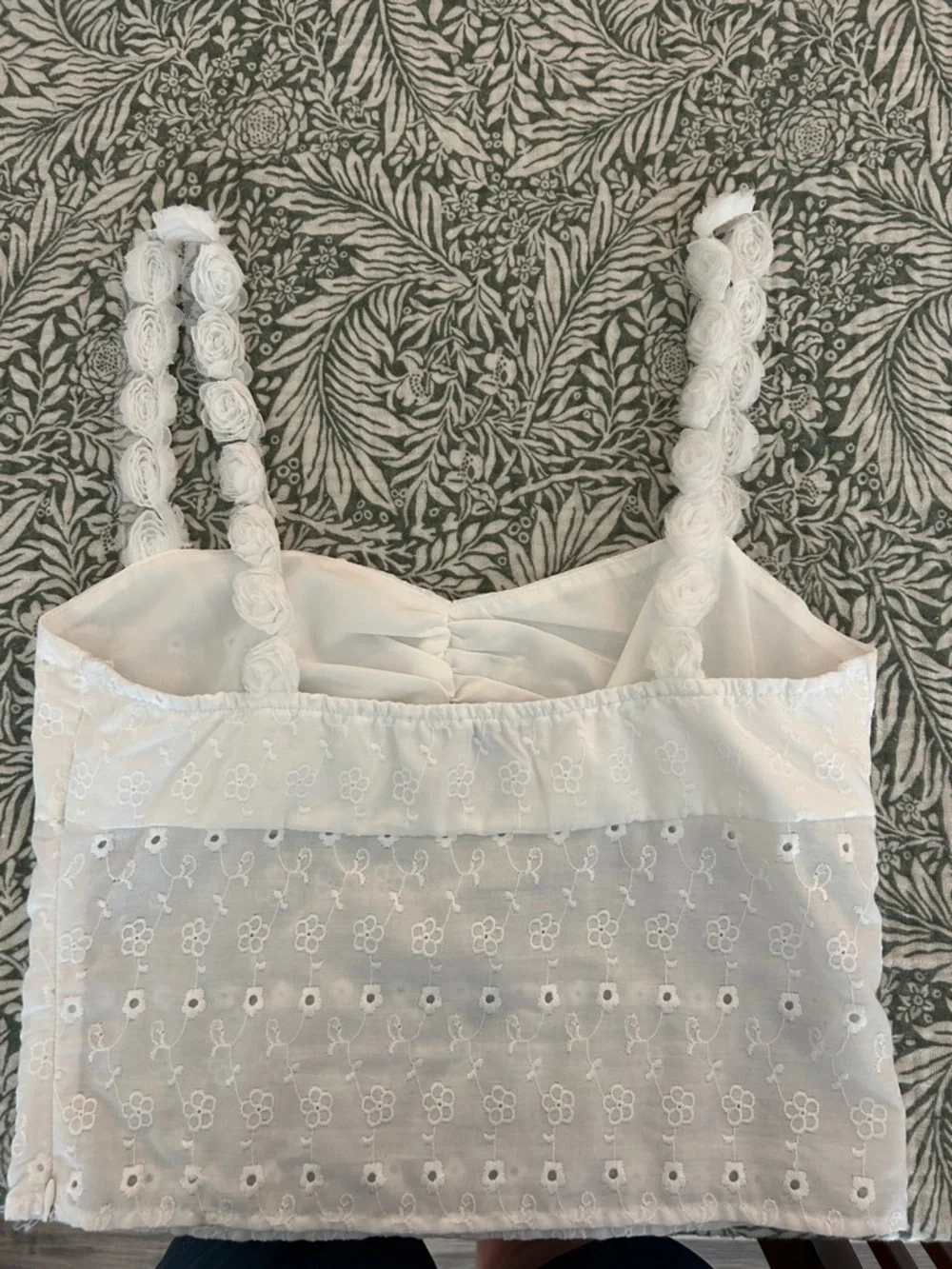 Princess Polly White Eyelet Rosette Strap Cropped Camisole - Picture 6 of 6